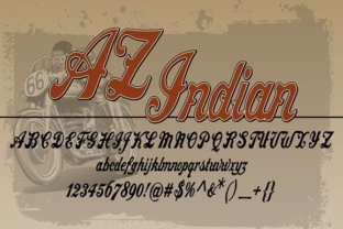 AZ Indian Typeface for Vintage Branding